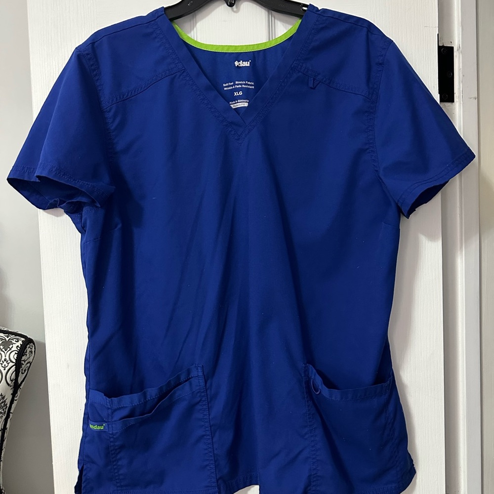 Men's Royal Blue V-Neck Scrub Top